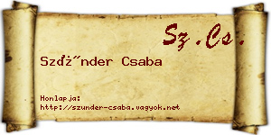 Szünder Csaba névjegykártya