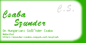 csaba szunder business card